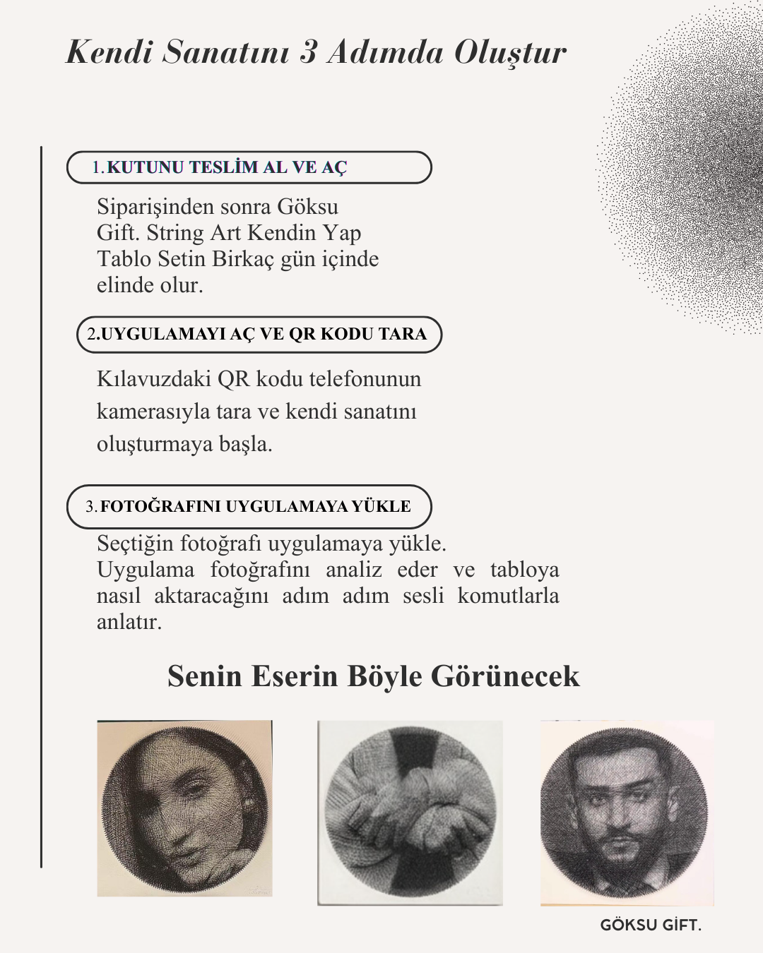 Anneye & Sevgiliye Özel String Art Tablo